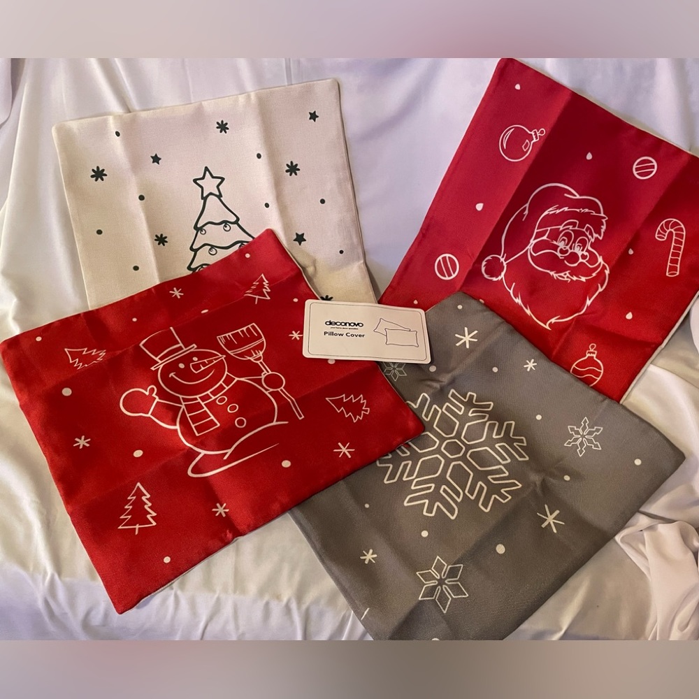 Christmas Holiday Pillow Cover
18×18 in Set Of 4 Different Holiday Patterns